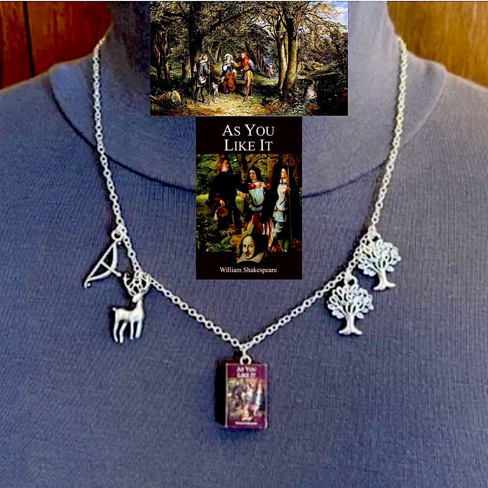 As You Like It by William Shakespeare Handmade Literature Necklace, Book Cover